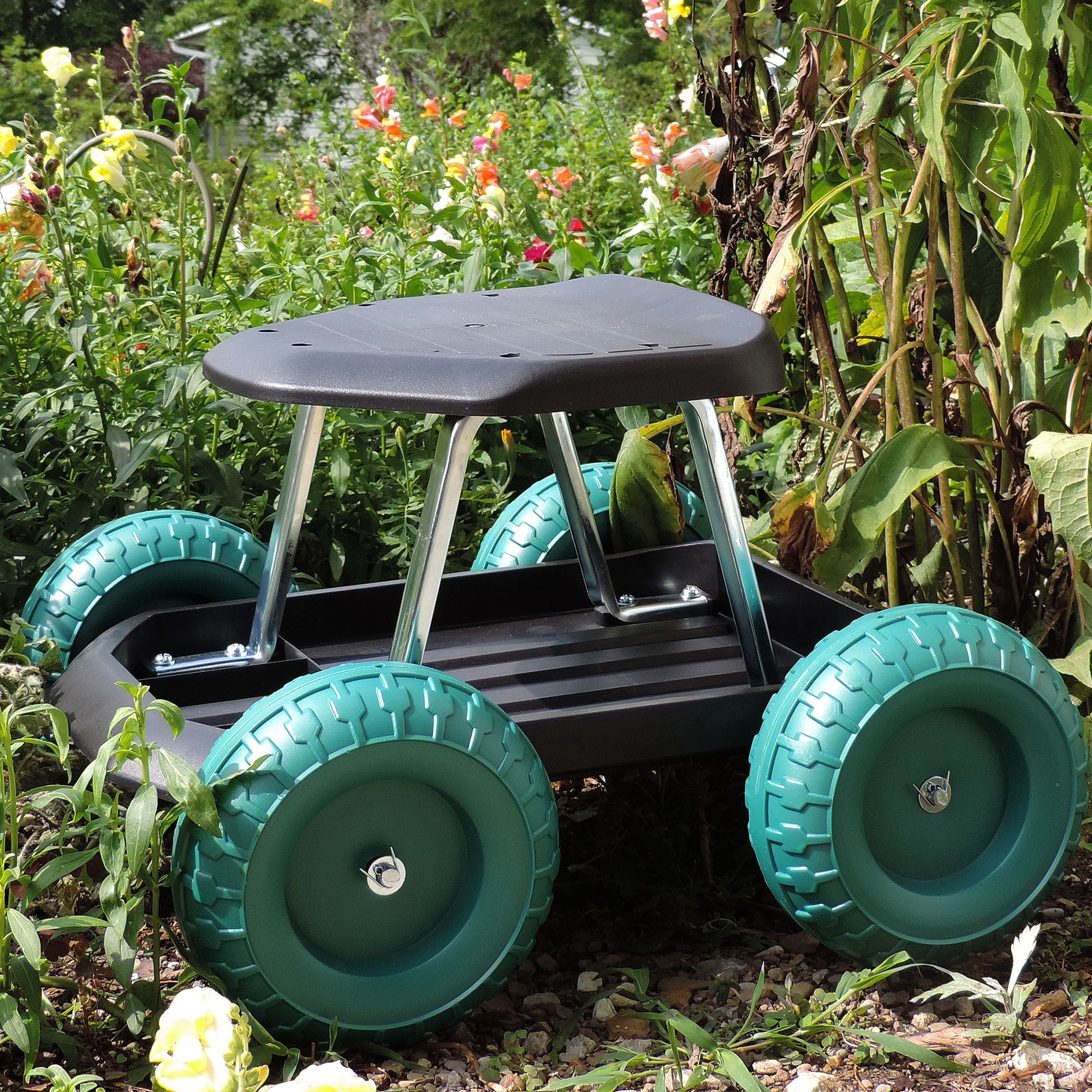 Pure Garden Rolling Work Scooter With Tool Tray