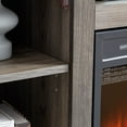 thumbnail image 3 of 60" Farmhouse Fireplace TV Stand for TVs up to 70 inch, Entertainment Center with 20" Electric Fireplace,Rustic TV with Glass Barn Doors for Living Room, Adjustable Shelf, 3 of 6