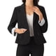 thumbnail image 1 of SACO DE TRAJE DE OFICINA CHIC INSPIRADOR PARA MUJERES, CHAQUETA BLAZER DE UN BOTÓN EN CONTRASTE, NEGRO, 1 of 5