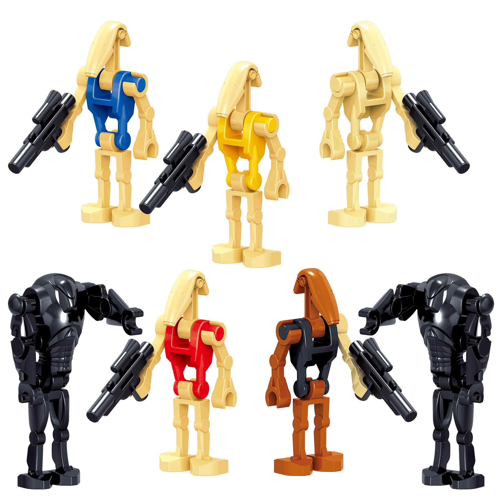 16 Pcs Star Wars Building Blocks Action Figures Battle Droids with Weapons  Set, 2Inch Space Wars Minifigures Building Blocks Toy for Kids Teens  Birthday Cake Toppers 