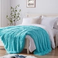 thumbnail image 6 of Softlife Extra Soft Faux Fur Throw Blanket with Sherpa Warm Underside, 50"x60" , Blue, 6 of 7