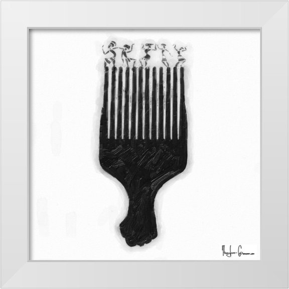 Greene, Taylor 12x12 White Modern Wood Framed Museum Art Print Titled - Afro Pick