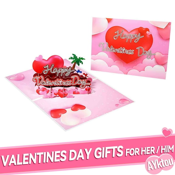 AYktou 3D Valentine's Day Greeting Cards Anniversary Card Cards for Romantic Birthday,Mother's Day,Father's Day,Love,Valentine's Day,Envelopes Included