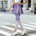 thumbnail image 3 of COEQINE Women Breathable Yoga Skirted Legging for Women with Pockets Cloud Purple Pattern Elastic Pleated Tennis Skirts with Leggings Fashion Golf Leggings, 3XL, 3 of 7