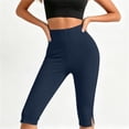 thumbnail image 5 of Diufon Capri Leggings for Women High Waisted Side Slit Stretch Cropped Pants Summer Casual Capris Yoga Pant, 5 of 8