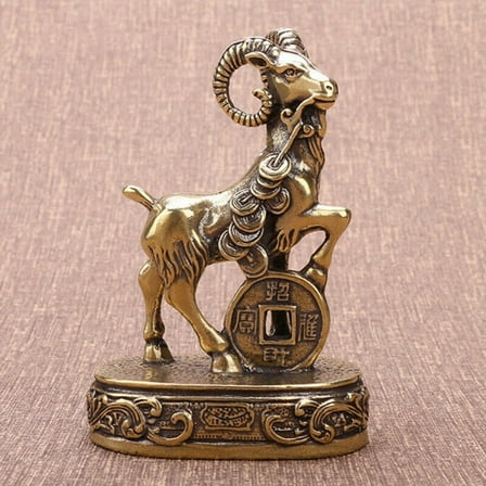 Brass Solid Goat Figurines Small Statue Home Ornaments Animal Figurines Gift