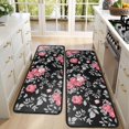 thumbnail image 4 of Kitchen Rugs Sets Of 2,Pioneer Flower Floral Print Pattern Anti Fatigue Kitchen Mat Rugs Non Slip Washable,Decorative Kitchen Floor Mats for Kitchen,Sink,Laundry,17"x47"+17"x47", 4 of 5