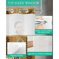 thumbnail image 4 of No Hook Shower Curtain with Snap in Liner, Boho Moroccan Brown Gradient Striped Geometric Hotel Shower Curtains for Bathroom, Washable Shower Curtain Liner Set with Mesh Top Window, 72”x78”, 4 of 6