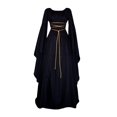 thumbnail image 2 of Robe Cosplay Gothique Solide à Manches Longues pour Femme Halloween Décontractée, 2 of 5