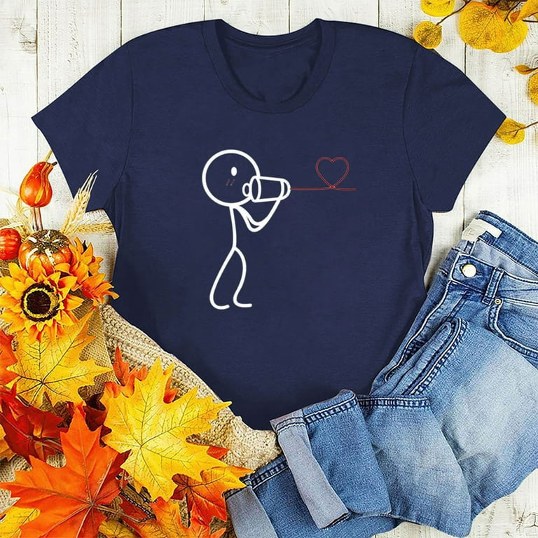 Navy blue couple t shirts hot sale