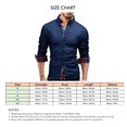 thumbnail image 2 of Camisa de manga larga para hombre azul marino XXL de color puro, cuello de solapa, corte ajustado, transpirable y agradable para la piel para el trabajo o viajes de negocios, 2 of 5