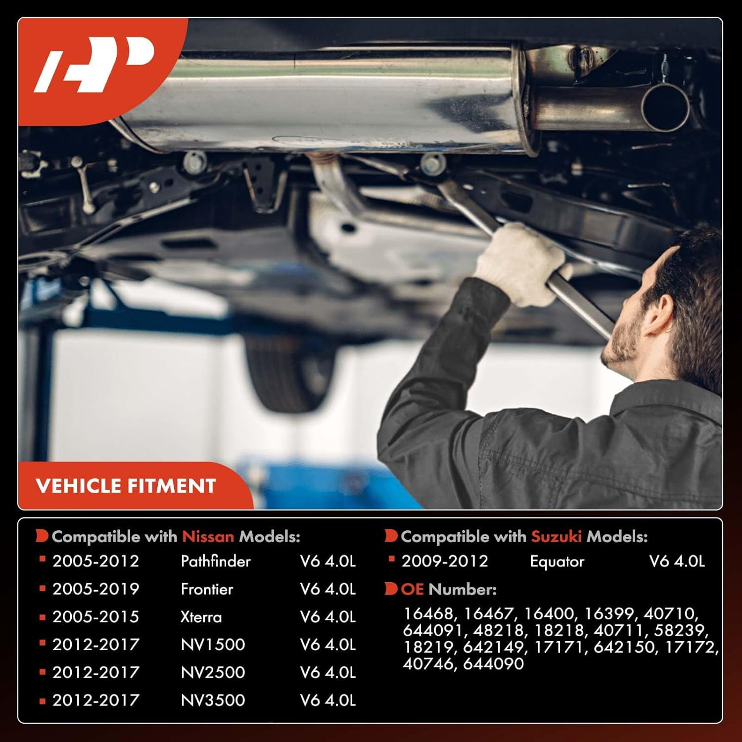 A-Premium Front and Rear 4-PC Catalytic Converter Kit Direct-Fit Compatible with Nissan Frontier 2005-2019, Pathfinder 2005-2012, NV1500, NV2500, NV3500, Xterra & Suzuki Equator, 4.0L, EPA Compliant