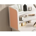 thumbnail image 5 of ManyFun Makeup Vanity Desk with Mirror and Lights, Makeup Vanity Set with Drawers,with 2 Drawers & 2 Shelves ,White (Without Stool), 5 of 7