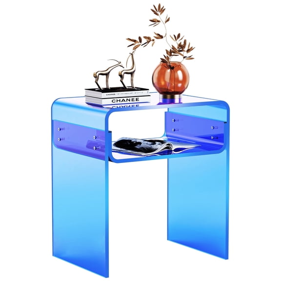 Acrylic End Table 2-Tier Home Dcor