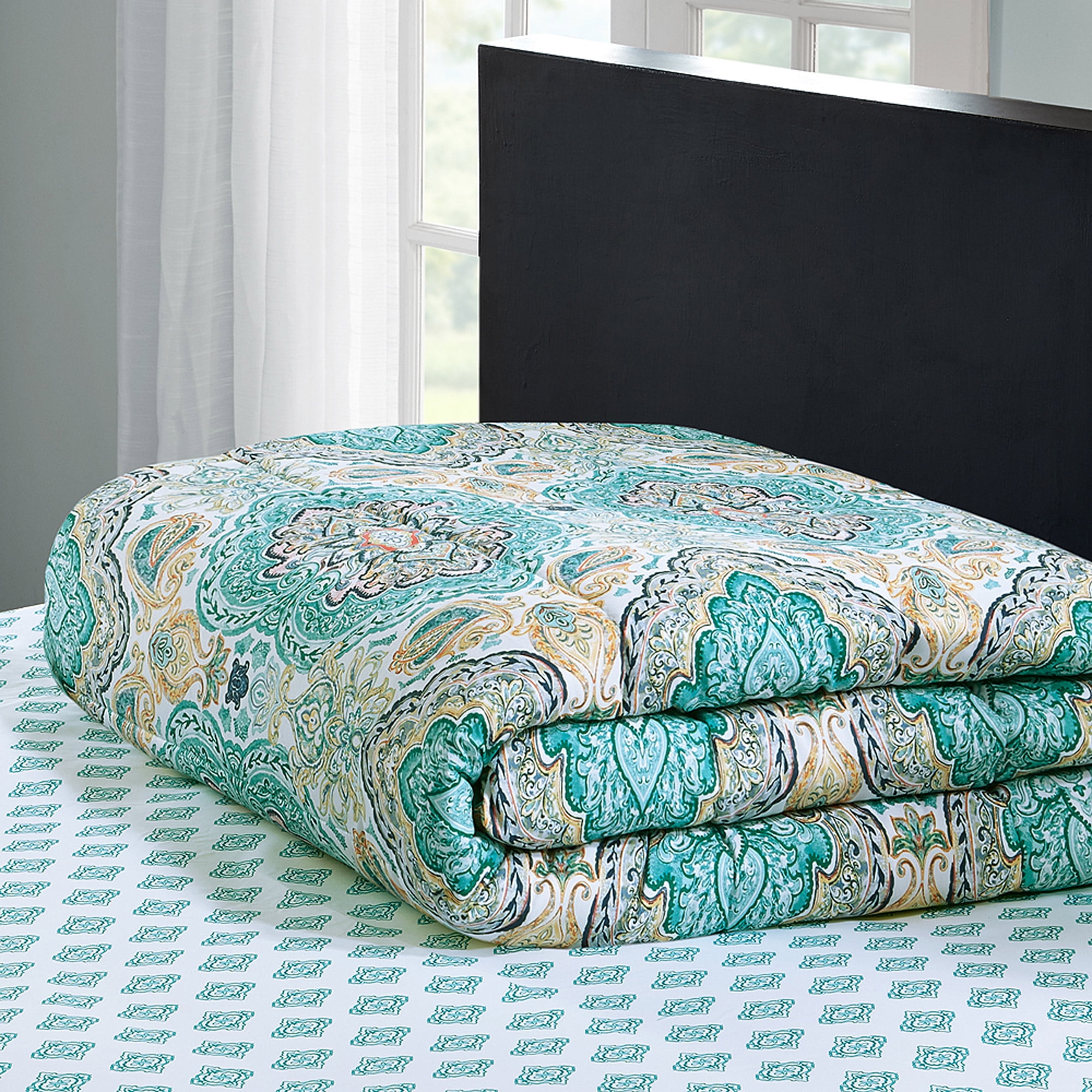 Mainstays Monique Paisley Bed In A Bag Comforter Set Twin