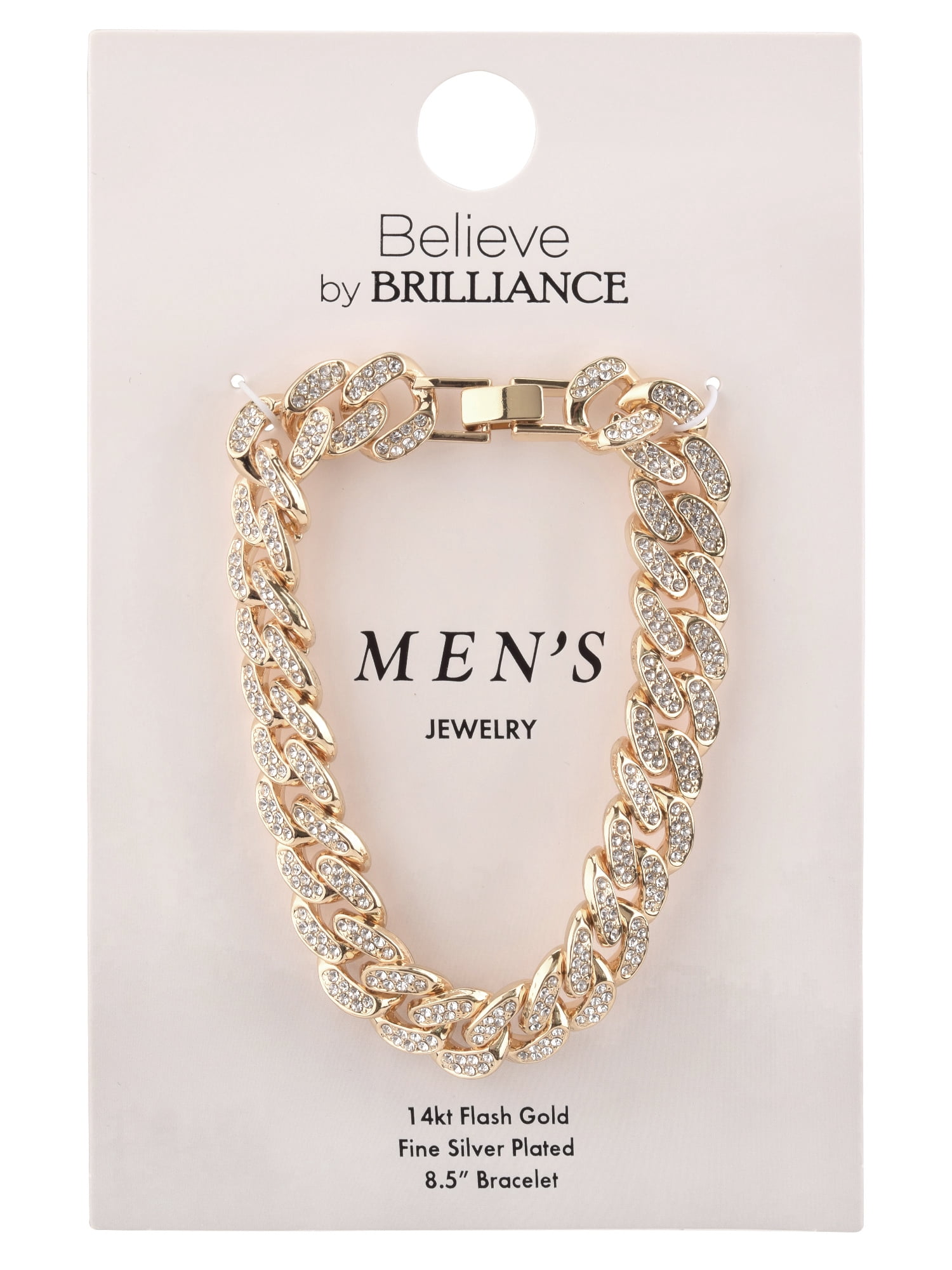 Believe by Brilliance Men's Adult Male 14KFG Curb Chain Bracelet