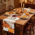 thumbnail image 2 of Burnt Orange Fall Pumpkin Table Runner 36 Inches Long, Kitchen Dining Table Decoration, Thanksgiving Maple Leaves Botanical Coffee Tablerunner Dress Scarves Farmhouse Décor for Party, 13 x 36, 2 of 9