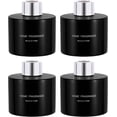 thumbnail image 1 of HARFINGTON 4pcs Empty Glass Diffuser Bottle 140ml/4.7oz Refillable Fragrance Accessories Aromatherapy Jar Container for Replacement Reed Diffuser DIY Home Bathroom Black with Silver Tone Cap, 1 of 6