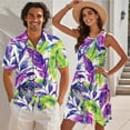 thumbnail image 2 of Yuyamidu His and Hers Matching Outfits Womens Hawaiian Dresses Summer Shirts for Men Casual Button Up Shirt Men and Women Matching Outfits Flowy Tiered Beach Vacation Dress Size S, 2 of 6