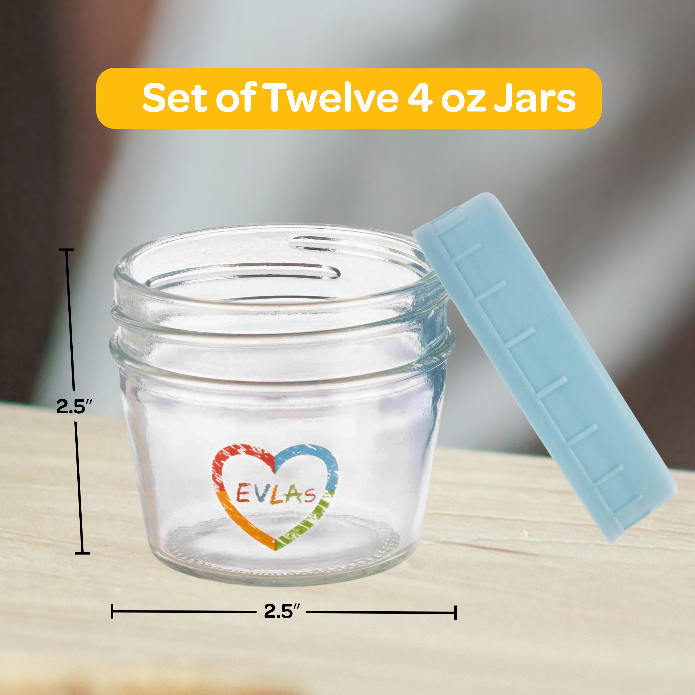 EVLA’s 12-Pack of 4 Oz Glass Baby Food Containers