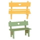 thumbnail image 1 of 2pcs mini banco miniatura muebles de parque silla jardín pueblo pueblo patio banco, 1 of 5