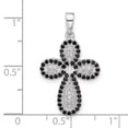 thumbnail image 2 of 925 Sterling Silver Rhodium Plated Black and White Cubic Zirconia Religious Faith Cross Pendant Necklace 27.5x15.9mm Wid, 2 of 2