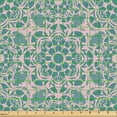 thumbnail image 2 of Ambesonne Mandala Fabric by the Yard Upholstery, Nostalgic Circle Blooms, 10 Yards, Rose and Dark Cadet Blue, 2 of 5