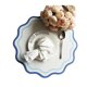thumbnail image 1 of Mantel individual redondo festoneado, impermeable, de piel sintética, elegante, con aislamiento térmico, para mesa de interior o exterior, bodas y picnics., 1 of 8