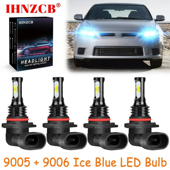 IHNZCB 9005 9006 for Scion Tc 2005-2013 Ice Blue Led Headlights Bulb High Low Beam,HKL,Y44