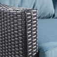 thumbnail image 3 of Charles Outdoor Gray Wicker Club Chairs with Teal Water Resistant Cushions (Set of 2), 3 of 4