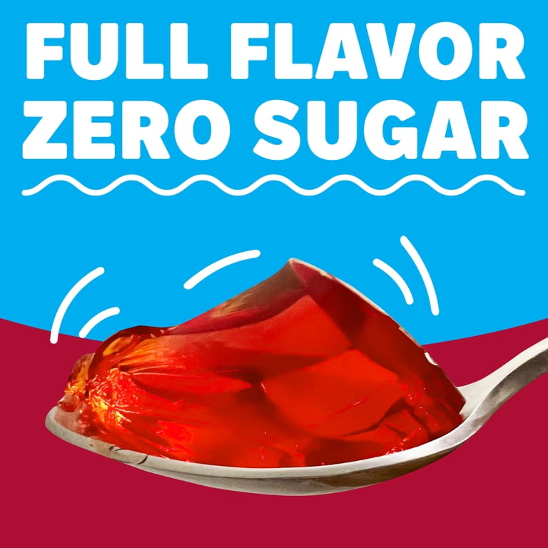 4 pack) Jell-O Cherry Zero Sugar Low Calorie Gelatin Dessert Mix