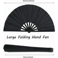 thumbnail image 2 of Large Folding Hand Fan, Nylon-Cloth Vintage Retro Fabric Fans, Chinese Kung Fu Tai Chi Hand Fan for Men/Women, Festival, Dance, Gift, Performance, Decorations (Black), 2 of 6