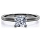 thumbnail image 1 of JeenMata Anillo de Compromiso Solitario de Moissanita de Talla Cojín de 1 Quilate en Oro Negro de 10 K, 1 of 5