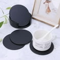 6pcs/set Artificial Leather Marble Coaster Drink Coffee Cup Mat Easy To