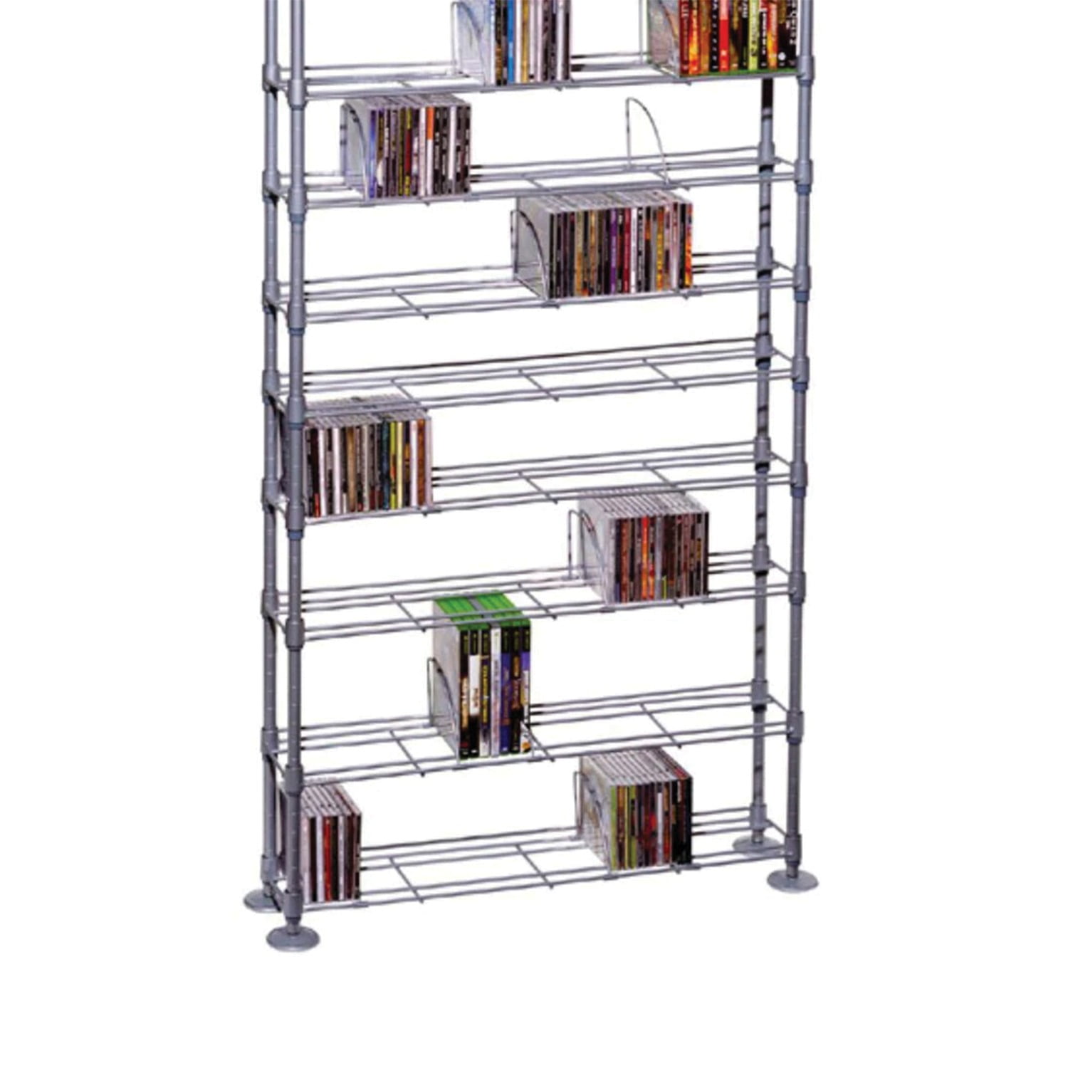 Atlantic 77" Maxsteel 12-Tier Heavy Gauge Steel Multimedia Storage Rack (864 CDs, 450 DVDs, 490 BluRays), Silver