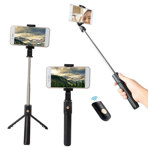  Selfie Stick with Remote for GoPro Mini Hero 12 11 10 9 8 Go Pro  Max, Waterproof Extension Aluminum Selfie Pole with Tripod Phone Clip  Wireless Bluetooth Remote for iPhone Andriod