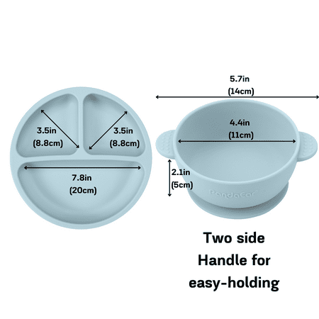 PandaEar 12-Piece Silicone Baby Feeding Set with Adjustable Bib, Suction Bowl, Straw Cup