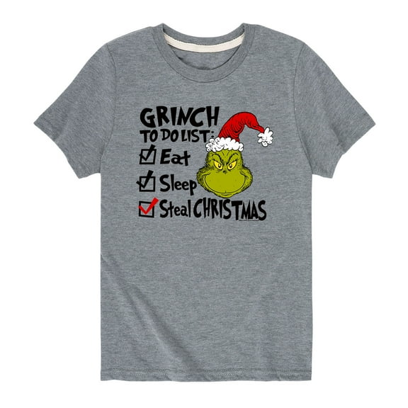 Dr. Seuss - Grinch To Do List - Toddler And Youth Short Sleeve Graphic T-Shirt