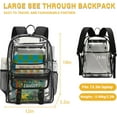 thumbnail image 2 of Smiaoer Large 18" Clear Backpack for School Stadium Travel Transparent Book Bag for Teen Students,Black, 2 of 6