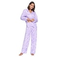thumbnail image 2 of Casual Nights Women's Long Sleeve Rayon Button Down Pajama Set, 2 of 5