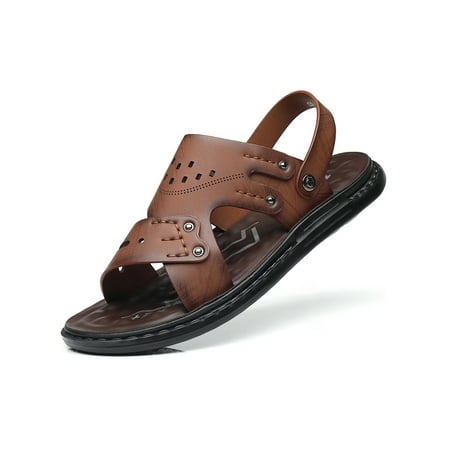 

Eloshman Mens Thongs Sandals Slip On Flip-flops Comfort Flat Sandal Outdoot Slip-Resistant Summer Casual Shoe Fashion Beach Shoes Brown 7.5