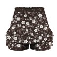 thumbnail image 4 of dzxyzu Women's Summer Solid Color High Waisted Shorts With Floral Pleated Hem Casual Shorts High Waist Yoga Short Side Pocket Leggings Womens Leggings With Side Pockets, 4 of 5