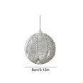 thumbnail image 3 of Silver Glitter Foam Christmas Ball Ornament, Rhinestone Beaded Hanging Bauble for Christmas Tree Decor Wreath Mantel Holiday Home Decor, 3 of 6