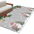thumbnail image 2 of Rectangle Area Rugs 2.7 x 5 Ft, Christmas Grey Non-Slip Residential Carpet, Xmas Snowman Birds on Pine Branch Snowflake Indoor Crawling Mats Runner Rugs for Living Room/Dining Room/Bedroom, 2 of 8