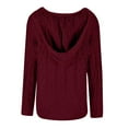 thumbnail image 4 of VBARHMQRT Sleeveless Sweater Women Fashion Loose Large Size Solid Color Hood Long Sleeves Sweater Tops, 4 of 5