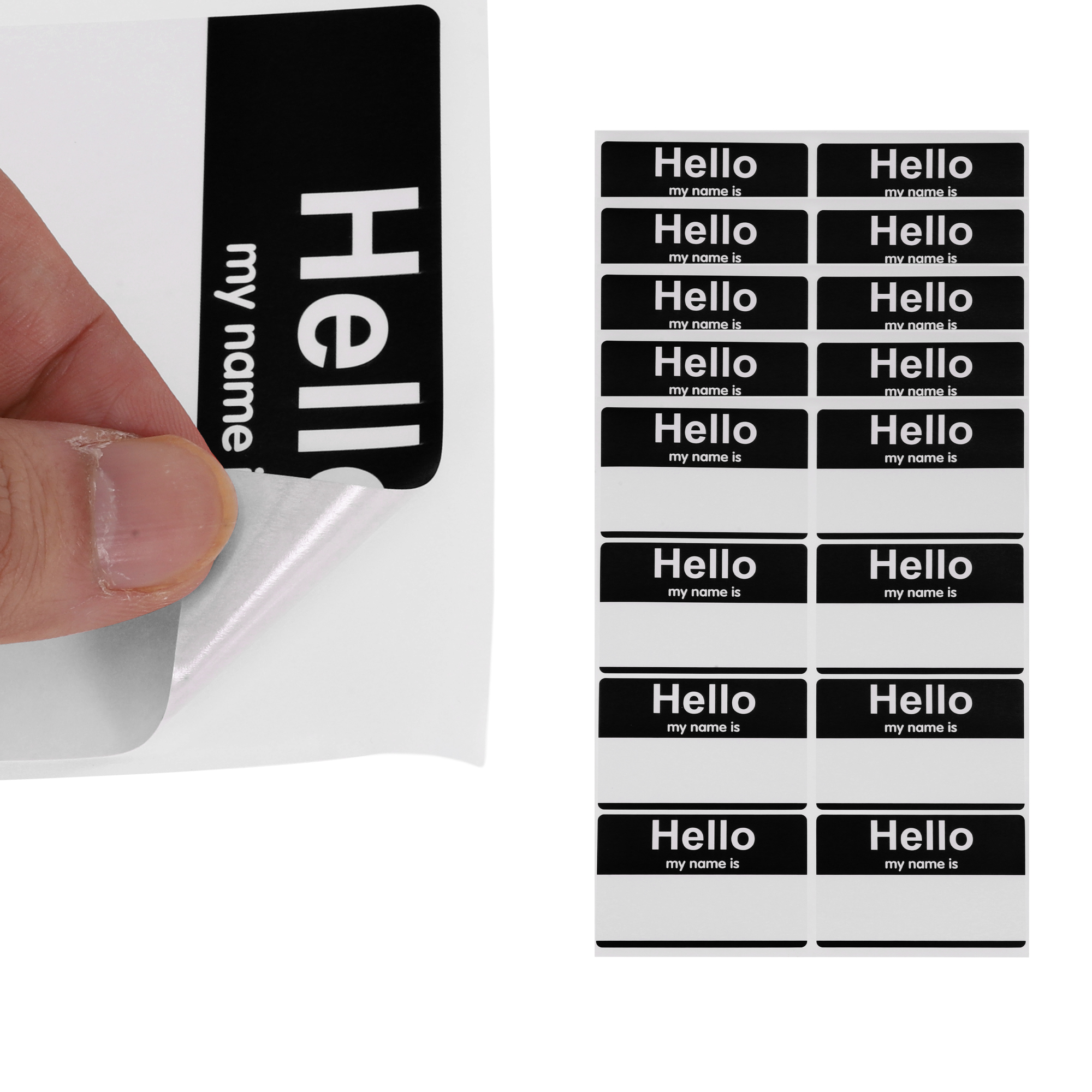 Unique Bargains Handwritten Name Gift Stickers 3.5"x2.25" 6 Pcs Black