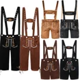 thumbnail image 2 of Trajes de Oktoberfest para parejas, pantalones de cuero, tirantes bávaros alemanes, peleles, pantalones cortos, disfraz de Halloween para hombre y mujer, 2 of 5