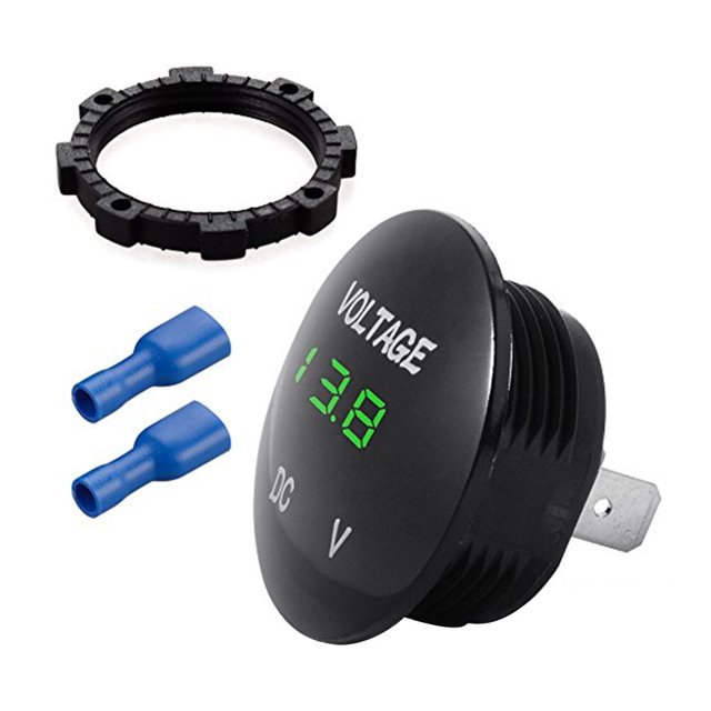 Universal Digital Display Voltmeter Waterproof Voltage Meter Green LED for DC 12V-24V Car Motorcycle Auto Truck