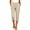 #0083-Khaki, variant on Womens High Waist Straight Leg Capri Pants with Pockets Split Hem Stretchy Casual Work Trousers Bottoms for Daily Office
