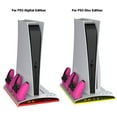 thumbnail image 4 of Support Vertical pour Ventilateur de Refroidissement pour PS5/PS5 Slim Édition Disque et Numérique avec 2 Stations de Recharge pour Manettes, Lumières DEL RVB, 13 Emplacements pour Jeux, Emplacement pour Télécommande Multimédia, Accessoires PS5, 4 of 8